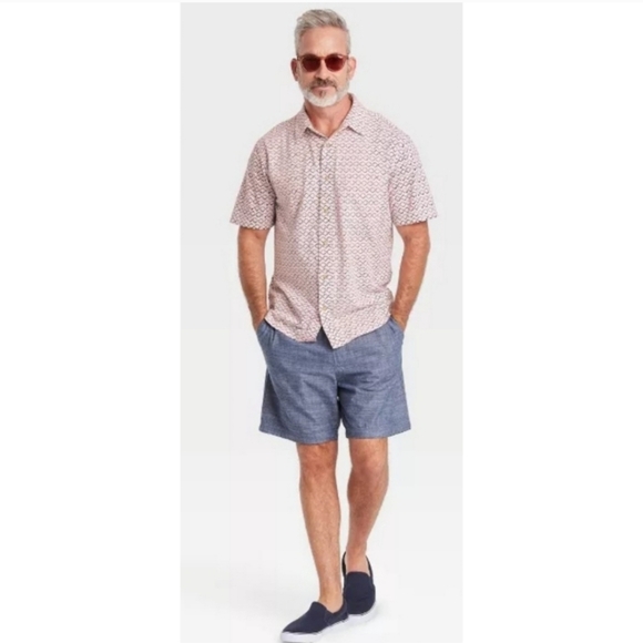 Goodfellow Button Up Short Sleeve Collared Shirt - Picture 1 of 9